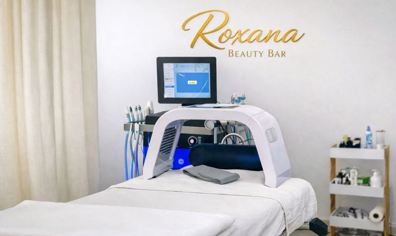 Behandlungsraum für Gesichtspflege bei Roxana Beauty Bar